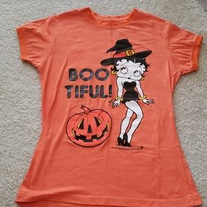 Betty Boop Orange Halloween Tee